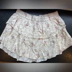 LoveShackFancy Ruffle Mini Skirt Pink Parasail BNWT Size XL